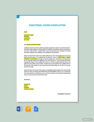 Functional Tester Cover Letter