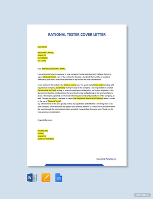 Rational Tester Cover Letter Template
