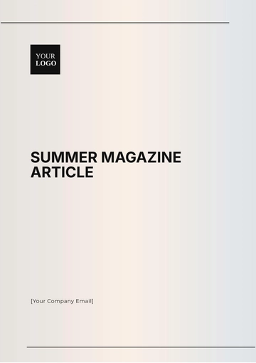 Free Summer Magazine Article Template to Edit Online