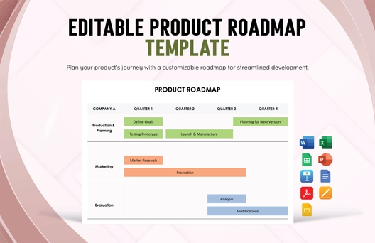 Editable Product Roadmap Template