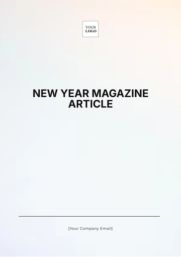 Free New Year Magazine Article Template to Edit Online