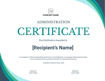 Free Administration Certificate Template to Edit Online