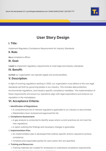 Free User Story Design Template to Edit Online | Template.net