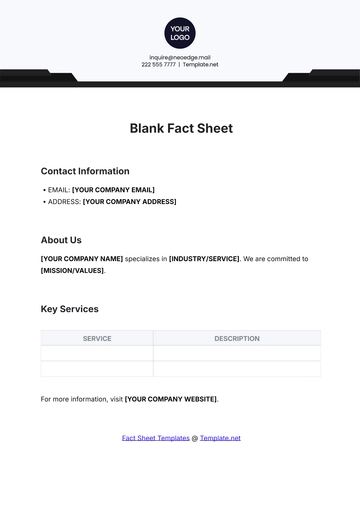Free Blank Fact Sheet Template to Edit Online