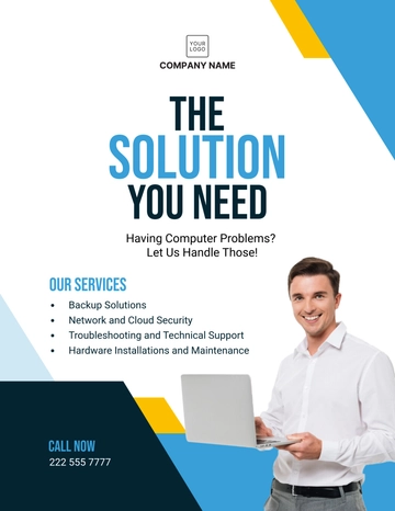 Free IT Services Flyer Template to Edit Online