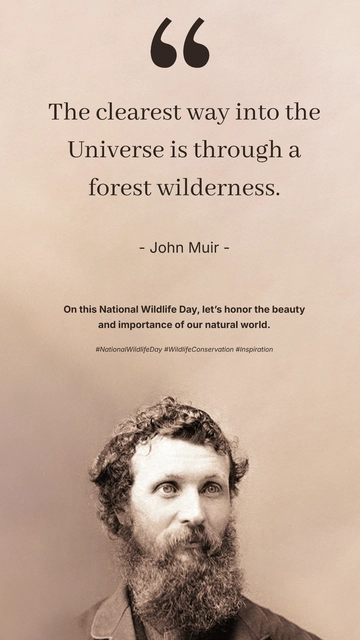 Free Minimalist National Wildlife Day Quote Instagram Post Template to Edit Online