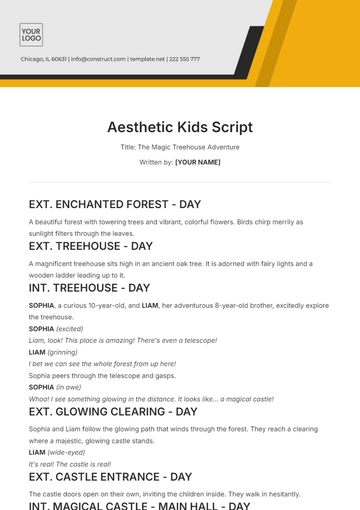 Free Aesthetic Kids Script Template to Edit Online