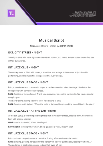 Free Musical Script Template to Edit Online