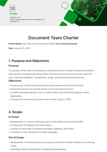 Free Document Team Charter Template to Edit Online