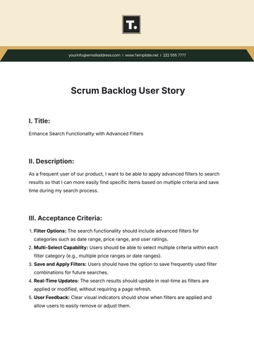 Free Scrum Backlog User Story Template to Edit Online | Template.net