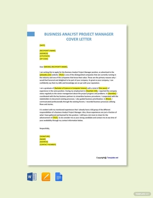 Business Analyst Project Manager Cover Letter
