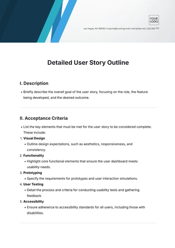 Free Detailed User Story Outline Template to Edit Online | Template.net