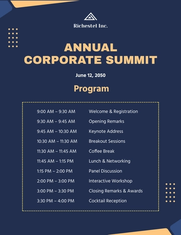 Free Corporate Event Program Template to Edit Online