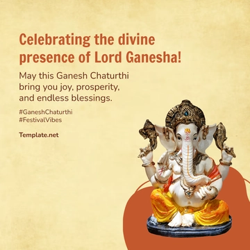 Free Ganesh Chaturthi Instagram Post Template to Edit Online