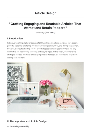 Free Article Design Template to Edit Online