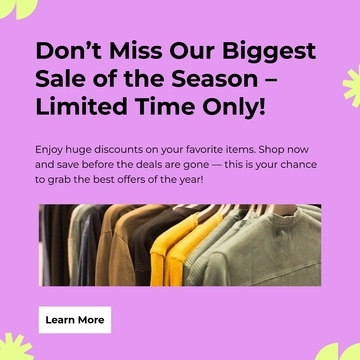 Free Sale Instagram Post Template to Edit Online