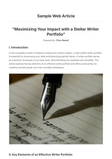 Free Sample Web Article Template to Edit Online