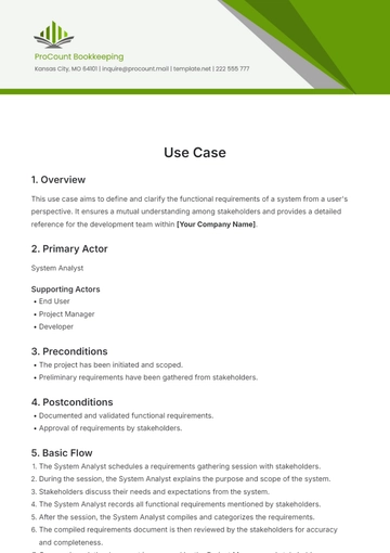 Free Use Case Format Template to Edit Online