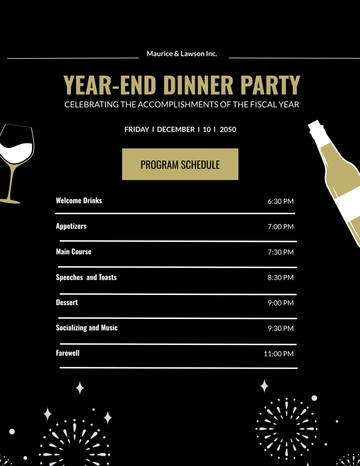 Free Modern Dinner Program Template to Edit Online