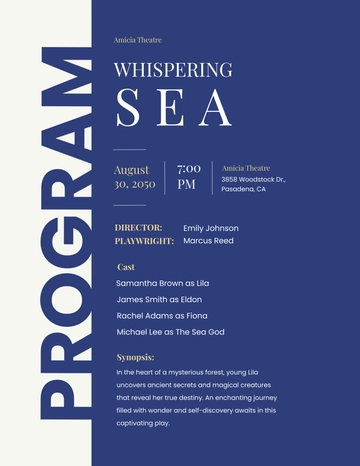 Free Blank Theatre Program Template to Edit Online