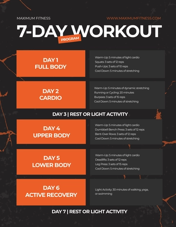 Free Workout Background Program Template to Edit Online
