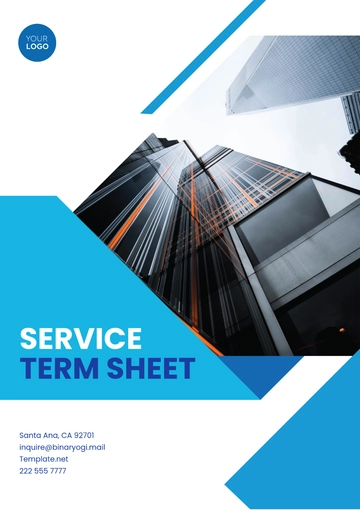 Free Service Term Sheet Template to Edit Online