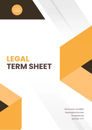Free Legal Term Sheet Layout Template to Edit Online