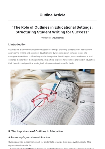 Free Outline Article Template to Edit Online