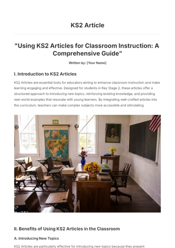 Free KS2 Article Template to Edit Online
