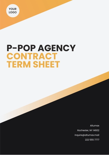 Free P-pop Agency Contract Term Sheet Template to Edit Online