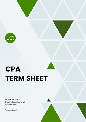 Free CPA Term Sheet Template to Edit Online