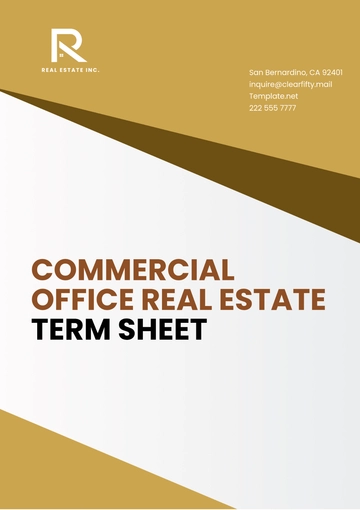 Free Commercial Office Real Estate Term Sheet Template to Edit Online