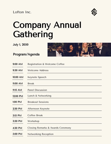 Free Agenda Program Template to Edit Online