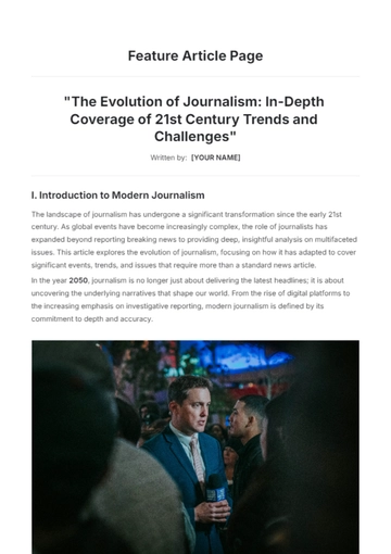 Free Feature Article Page Template to Edit Online