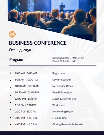 Free Conference Program Template to Edit Online