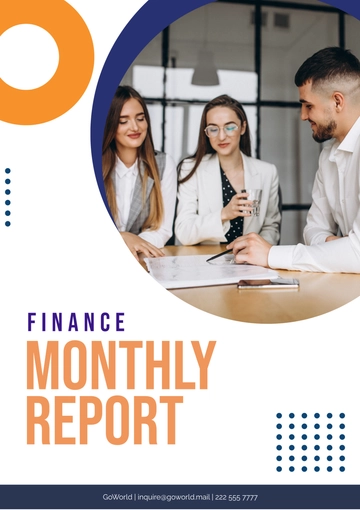 Free Finance Monthly Report Template to Edit Online