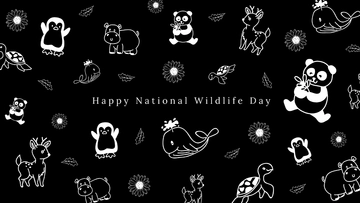 Free Black and White National Wildlife Day Background Template to Edit Online