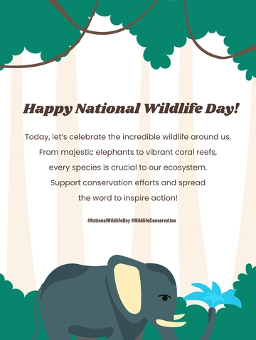 Free National Wildlife Day Post Template to Edit Online