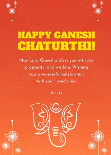 Free Ganesh Chaturthi Greeting Card Template to Edit Online
