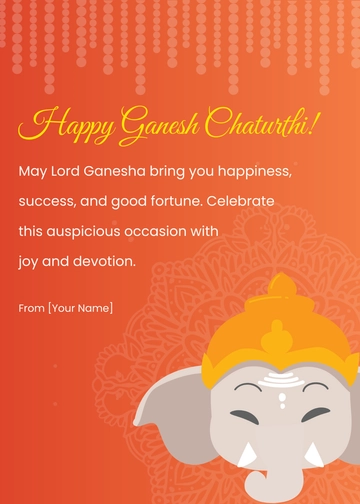Free Ganesh Chaturthi Message Template to Edit Online