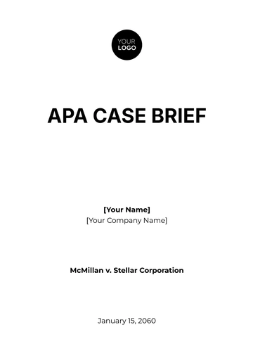 Free APA Case Brief Template to Edit Online