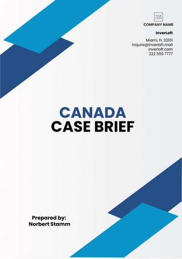 Free Canada Case Brief Template to Edit Online