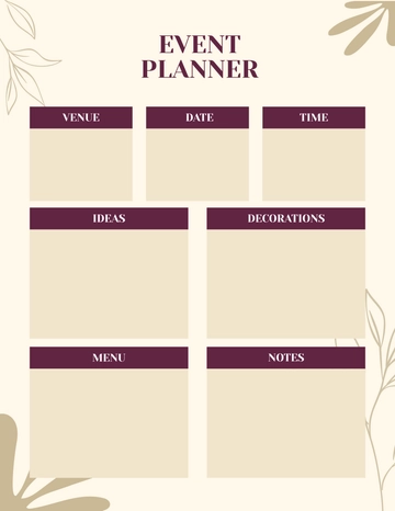 Free Event Background Planner Template to Edit Online