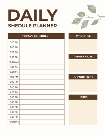 Free Daily Schedule Planner Template to Edit Online