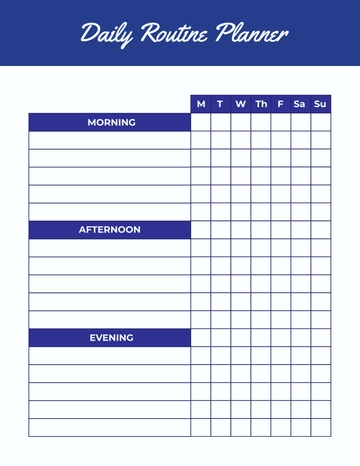 Free Daily Routine Planner Template to Edit Online