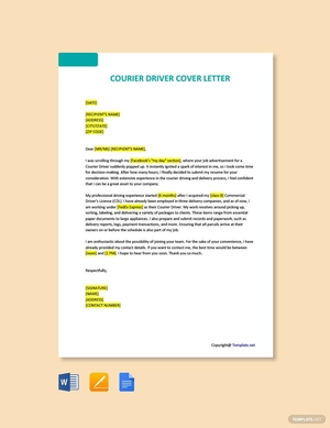 Courier Driver Cover letter