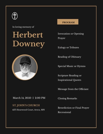 Free Minimalist Obituary Program Template to Edit Online