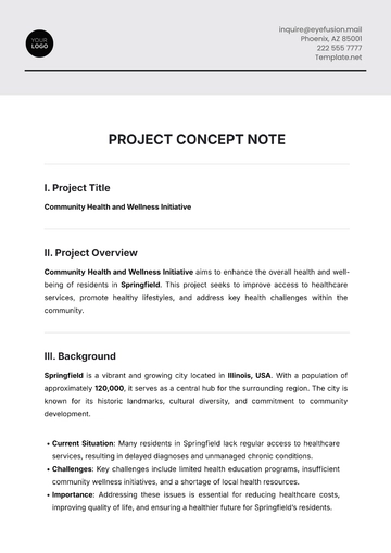 Free Project Concept Note Template to Edit Online