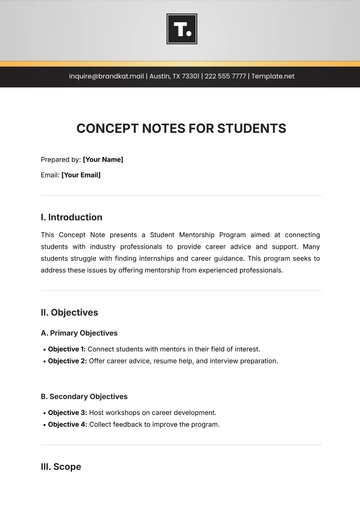 Free Concept Note for Students Template to Edit Online