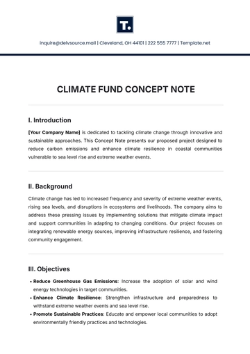 Free Climate Fund Concept Note Template to Edit Online